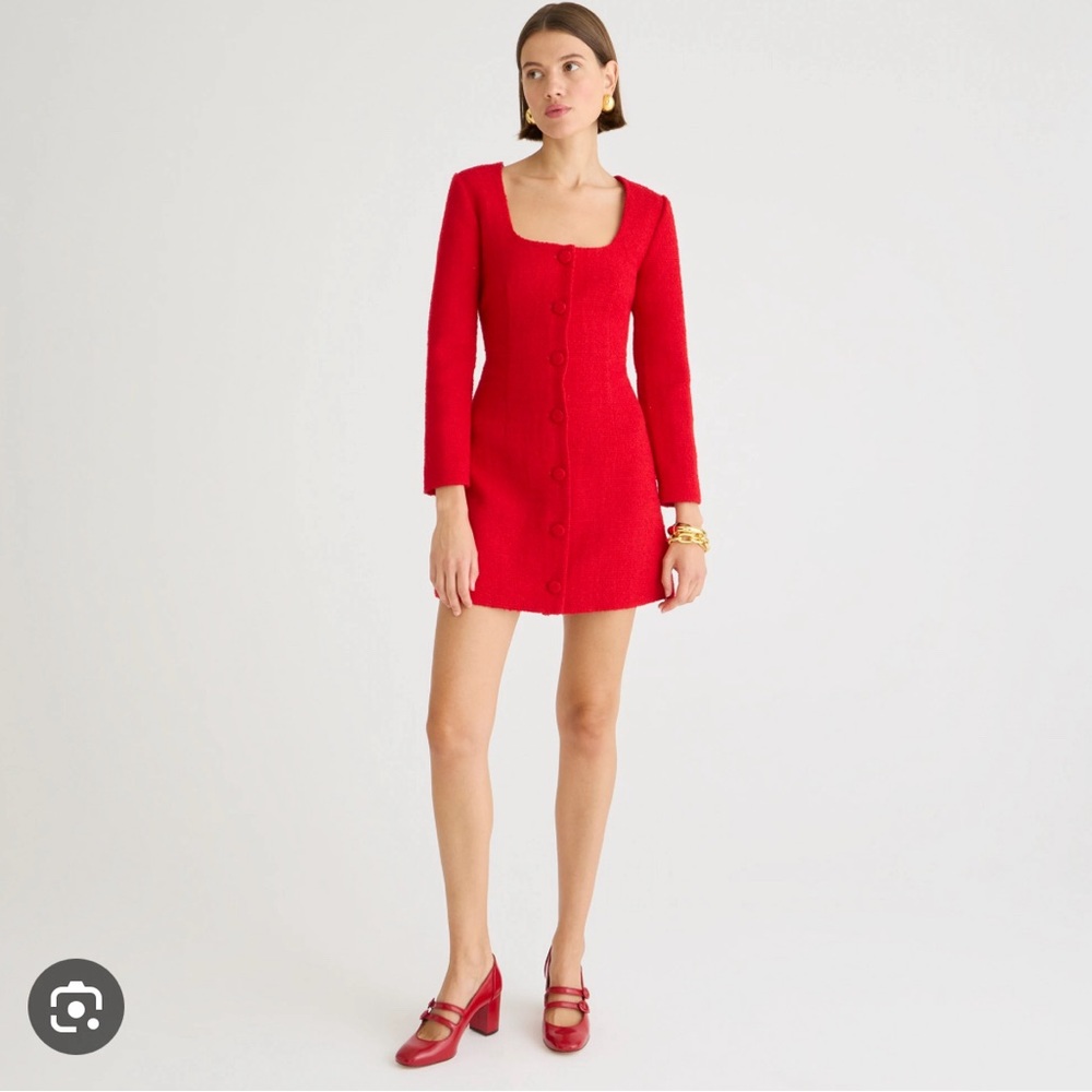 NWT J.Crew Sophia tweed red minidress